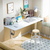 ERGOMAKER 43" Electric Standing Desk, Adjustable Height, Sit Stand Up Desk for Home Office & Computer Workstations, Memory Controller, White ERGOMAKER