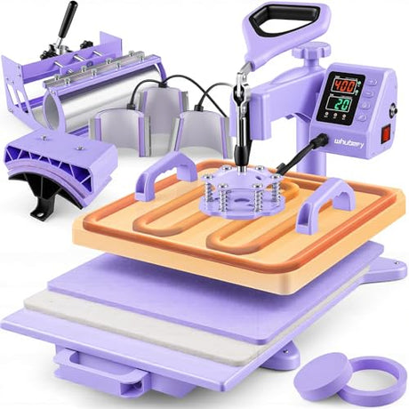 15x15 Heat Press Machine for T Shirts with 30oz Tumbler Press 8-in-1 Slide Out Easy Loading Heat Transfer with Dual-Tube Heating & 4-Zone PID Temp Controller for Quick & Even Heat on Hat Cap Mug Plate Whubefy