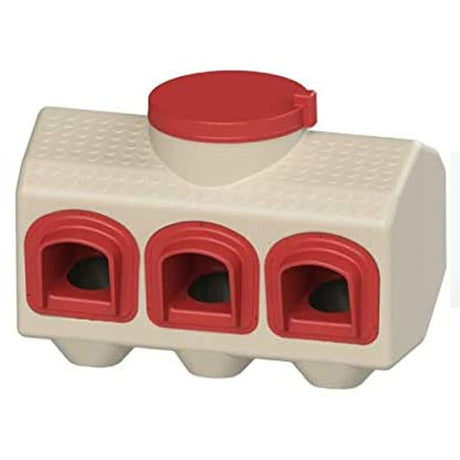 OverEZ Chicken Feeder - Holds 50 Pounds of Feed - Inside or Outside Hen Coop - Large Gravity Fed Automatic Poultry Dispenser - No Waste Rainproof Design OverEZ Chicken Coop