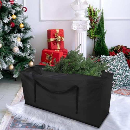 Christmas Tree Storage Bag, For 12 ft Disassembled Holiday Tree, Heavy Duty Xmas Holiday Tree Bag with Durable Handles & Dual Zipper YHNJI