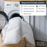 Olive + Crate Cooling Down Alternative Comforter - Hypoallergenic Queen Size Duvet Insert Lightweight - All Seasons Plush Design Bamboo Comforter - 100% Bamboo Viscose Outer Cover - White 88"x90" Olive + Crate