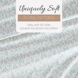 Linen Market Double-Brushed Patterned Microfiber Twin Sheet Set 3 Piece – Oeko-TEX Certified Ultra Soft & Wrinkle-Free - 16" Deep Pocket Sheets - Easy Care Twin Size - Burst of Vines Light Blue Linen Market