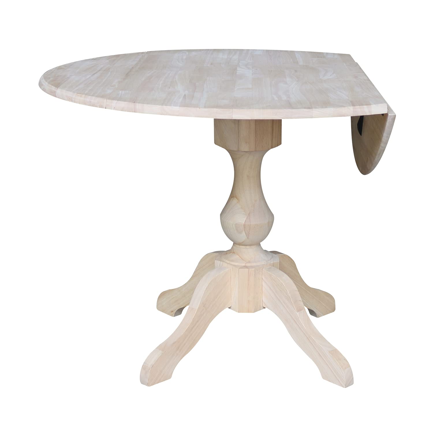 IC International Concepts International Concepts 42" Round Dual Drop Leaf Pedestal Table-30.3" H, Unfinished Dining Table, Ready to Finish IC International Concepts