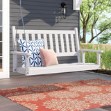 Shine Company Maine 54" Wood Porch Swing with Chains – White Shine Company