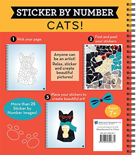 Brain Games - Sticker by Number: Cats! (28 Images to Sticker) Publications International, Ltd.