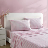 Betsey Johnson - King Size Sheet Set, Ultra-Soft Bedding with Smooth & Silky Feel, Deep Pockets, Bed Sheets with Matching Fitted Sheet & Pillowcases (Wonderland Stripe Pink) Betsey Johnson
