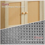 Sideboard Buffet Kitchen Storage Cabinet , Small Coffee Bar Cabinet with Rattan Doors and Tall Solid Wood Legs, Boho Accent Media Console Credenza Cabinet for Entryway,Living Room,Kitchen, Small Space Cidaziya