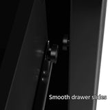 Yaheetech Nightstand with 3 Drawers, Wooden 3-Drawer Bedside Table with Solid Wood Legs, Bedside Cupboard Storage Organizer for Bedroom Home Office Small Space, Easy Assembly, Black Yaheetech