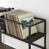 Crosley Furniture Provo Console Record Player Stand with Storage for Vinyl Records, Matte Black/Brown Crosley Furniture