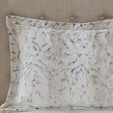 Madison Park Zuri Soft Plush Comforter Set, Faux Fur Animal Stripes Design, Faux Mink On The Reverse, Modern All Season Bedding Set with Matching Sham, King, Snow Leopard 4 Piece Madison Park