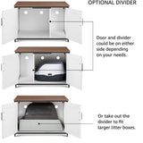 unipaws Extra Large Cat Litter Box Enclosure Furniture with Top Opening, XL Washroom Bench for Cats with Removable Divider, Jumbo Automatic Litter Box Cover and Hidden Cat Box unipaws