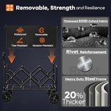 Originsure Collapsible Wagon Cart Foldable - Portable Heavy Duty Folding Beach Wagons with Wheels - Outdoor Utility Carts for Groceries, Shopping, Camping, Sports, Garden with Large Capacity - Black Originsure