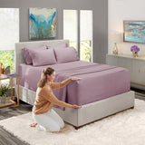 Hearth & Harbor Extra Deep Pocket Sheet Sets, Luxury Soft 6 Piece Bed Sheet Set Fits Mattress 18-24 Inches - Full, Dusty Purple Hearth & Harbor