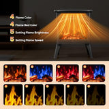 ZAFRO 21" Freestanding Electric Fireplace with Remote, Fireplace Space Heater with Adjustable Flame Color and Brightness, Thermostat/Sleep Mode/Overheat Protection for Bedroom, Living Room(Black) ZAFRO
