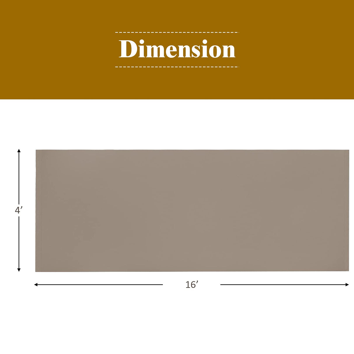 Tangkula 2PCS 16x4 Ft Universal Replacement Canopy for Pergola Structure, Outdoor Shade Canopy Cover, Waterproof Polyester Cover for Durable Use (Cover only) (Beige) Tangkula