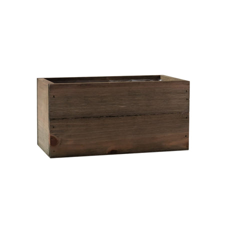 Royal Imports Wooden Flower Pot Planter, Decorative Wood Vase with plastic liner, Toilet Tank Tissue Paper Storage Basket for Bathroom Countertop Box, Kitchen Windowsill Mail Organizer, 8x4x4, Brown Royal Imports