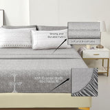 WONGS BEDDING Boho Comforter Set King Size,7 Pieces Grey White Geometric Bohemian Bed in a Bag Comforter Complete Striped Bedding Set for All Season with Sheets,Pillowcases & Shams Soft Microfiber WONGS BEDDING