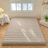 NSNLGSGC Tan Gingham Japanese Floor Mattress, 3.5" Thick High Density Foam Futon Mattress, Foldable Tatami Sleeping Pad for Adults & Kids, Roll Up Floor Bed for Dorm Guest Room, Twin Size 39" x 80" NSNLGSGC