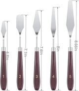 FUPUALL 5 Pieces Painting Knives Stainless Steel Spatula Palette Knife Oil Painting Accessories Color Mixing Set for Oil, Canvas, Acrylic Painting FUPUAII