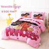 GRAT TIOC Black Girl Magic Comforter Set Twin,Black Girl Bedding Set,Christian Inspirational Little Princess Comforter,God Says I Am Afro Melanin Peekaboo Bedroom Set GRAT TIOC