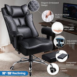GTRACING Big and Tall Office Chair 400LBS Wide Ergonomic Gaming Chair with Deluxe Embossing Designed Leather with Foot Rest,150°Reclining Adjustable Soft Armrests Pocket Spring Back Support and Pillow GTRACING
