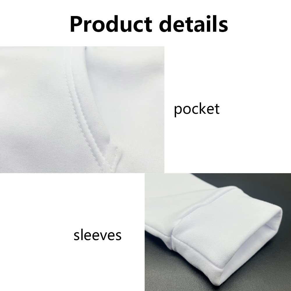 AiDiYGECO 25 Pcs Sublimation Hoodies Blank Men White 100 Polyester Hoodie For Sublimation AiDiYGECO