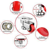Homhoo 3" Leveling Plate Caster Wheels with Adjustable Anti-Vibration Leveling Foot Pad Heavy Duty Swivel casters for Workbench, Machine Equipment, Homhoo