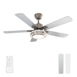 warmiplanet Ceiling Fan with Lights Remote Control, 52 Inch, Brushed Nickel (5-Blades) warmiplanet