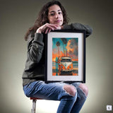 Beaudio Landscape Series Diamond Painting Kits for Adults - Car with Surfboard on Beach at Sunset Glow - DIY Round Full Drill 5D Diamond Art for Home Wall Decor (11.8x15.7inch) Beaudio