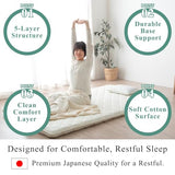タンスのゲン Japanese Futon Mattress Floor Mattress – 3.5" Thick Shikibuton, Foldable, Made in Japan, Queen, 10156728(100484) タンスのゲン