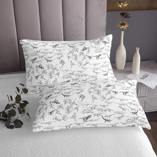 Feelyou Dinosaur Bed Sheets Set King Size 3D Digital Print Sheet Set for Kids Boys Girls Decor Jungle Dino Sheets with Deep Pocket Fitted Sheet Wild Animal Black and White Bedding Set Bedroom Feelyou