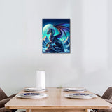 ‌Paint by Numbers for Adults Fantasy Dragon Flying Under Moonlight DIY Art Kit with Pre Printed Canvas Acrylic Paints and Brushes for Stress Relief and Wall Decor 16x20 Inch‌ TUMOVO