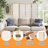 ZFFURN 4 Panel Room Divider, 5.6Ft Japanese Shoji Style Folding Privacy Screen, Decorative Room Divider Panel, Portable Freestanding Room Partition for Home, Office, Bedroom (White) ZFFURN