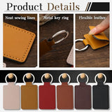 Tikjiua 30 Pcs Leather Key Fob Kit, Rectangular Leather Keychain Blanks with Keychain Rings, PU Laser Engraving Key Chain, Stamping Diy Crafts for Leather Working Tikjiua