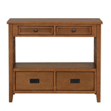 L“KeKe 36 Inch Country Farmhouse Console Table with 4 Drawers and 1 Storage Shelf Pine Wood Suitable for Entryway Entrance Living Room Bedroom L“KeKe