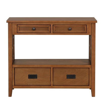 L“KeKe 36 Inch Country Farmhouse Console Table with 4 Drawers and 1 Storage Shelf Pine Wood Suitable for Entryway Entrance Living Room Bedroom