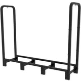 Artibear Firewood Rack Stand 4ft Heavy Duty Logs Holder for Outdoor Indoor Fireplace Metal Wood Pile Storage Stacker Organizer, Matte Black Artibear