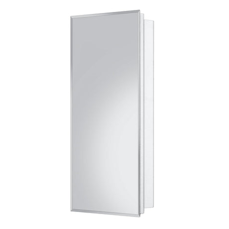 Fundin White Medicine Cabinet Recessed or Surface Mount, Bathroom Medicine Cabinet with 20 x 36 Mirror Size and Adjustable Staggered Shelves Fundin