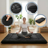Simple Deluxe 4-Inch Twin Tatami Mattress, Japanese Futon Foldable Mattress with Removable Washable Cover, Portable Floor Bed for Bedroom, Guest Room, Camping, and Everyday Use – Black Simple Deluxe