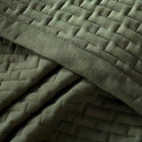 WDCOZY Olive Green King Size Quilt Set, Geometric Box Lightweight Bedspread, Soft Farmhouse Rustic Coverlet, Spring Summer Thin Comforter, Country Bedding, 104x90 inches WDCOZY