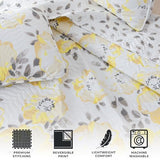 Great Bay Home Floral King Quilt Set with Shams, Yellow Floral Bedding Set, All-Season, Lightweight Bedspread. Reversible. Farmhouse Bedding. (King, Helene) Great Bay Home