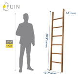 FUIN 6ft Wooden Natural Blanket Ladder Living Room Decorative Wall Leaning Farmhouse Quilt Display Holder Rustic Wood Towel Rack for Bathroom FUIN