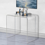 NEJHC Acrylic Console Table, 37.5” L Thick Modern Entryway Table for Hallway, Living Room, Clear Acrylic Desk, 37.5” W x 29.25” H x 15.25” D, 220LBS Weight Capacity NEJHC