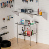 Chingoo Stainless Steel Shelf 18" x 72", 2 Pack NSF Wall Mounted Commercial Metal Shelving with Backsplash for Restaurant, Utility Room, Kitchen and Garage Chingoo