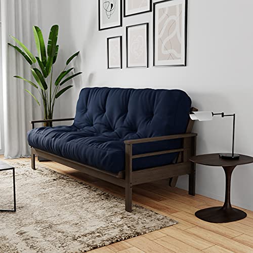 Royal Sleep Products by The Futon Factory 8 inch Memory Foam Futon Mattress - Cover - Size - CertiPUR Certified Foams - Made in The USA (Frame Not Included) (Navy, Full) Royal Sleep Products