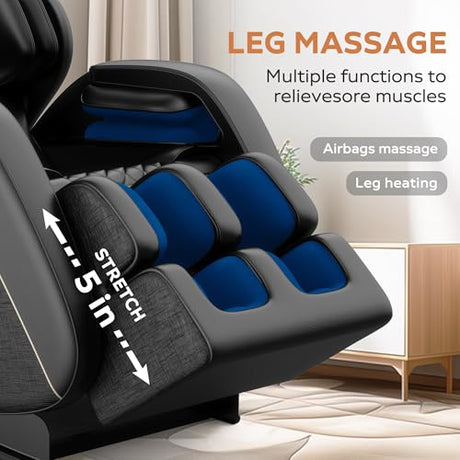 2026 Massage Chair Full Body, Zero Gravity SL-Track Shiatsu Massage Recliner, with Zero Gravity, with Full Body Air Pressure, Heat, APP Control, 6 Fix Point Rollers, Airbags, Deep Yoga Stretch (Black) AYJOIR