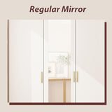 MOUMON 4 Door Wardrobe Armoire Closet with Mirror Door & Shelves, Armoire Wardrobe Closet with 2 Hanging Rods, Armoires and Wardrobes with 2 Drawers, White (63”W x 19.7”D x 70.9”H) MOUMON