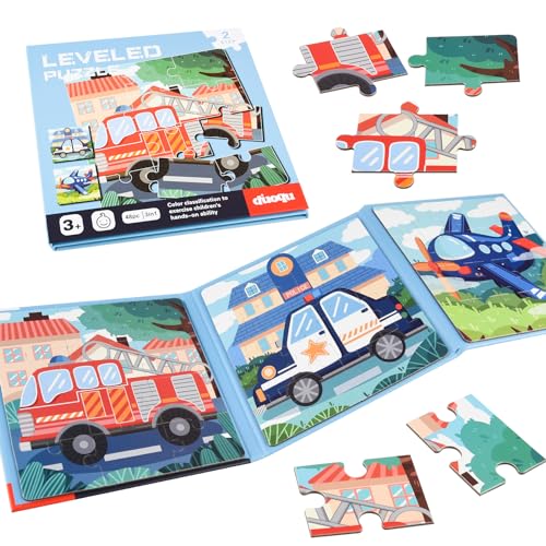 ASTARON Magnetic Puzzles for Toddlers, 12-16-20 Pieces Vehicle Learning Magnet Puzzles for Road Trip, Educational Travel Toys Car Plane Activities for Kids, Kids Birthday Gifts ASTARON