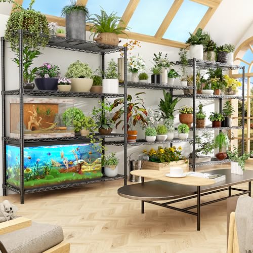 MODCART Storage Shelves, 48" L x 20" W x 72" H Heavy Duty Garage Wire Shelving Unit Loads 2000LBS, 5-Tier Adjustable Metal Industrial Utility Shelf Rack for Kitchen, Laundry Room, Basement MODCART