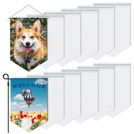 12Pcs Sublimation Garden Flags Blank Banners 12X18in Polyester Flags for Heat Transfer Printing Dye DIY Craft Indoor Outdoor Courtyard KKSUBCA
